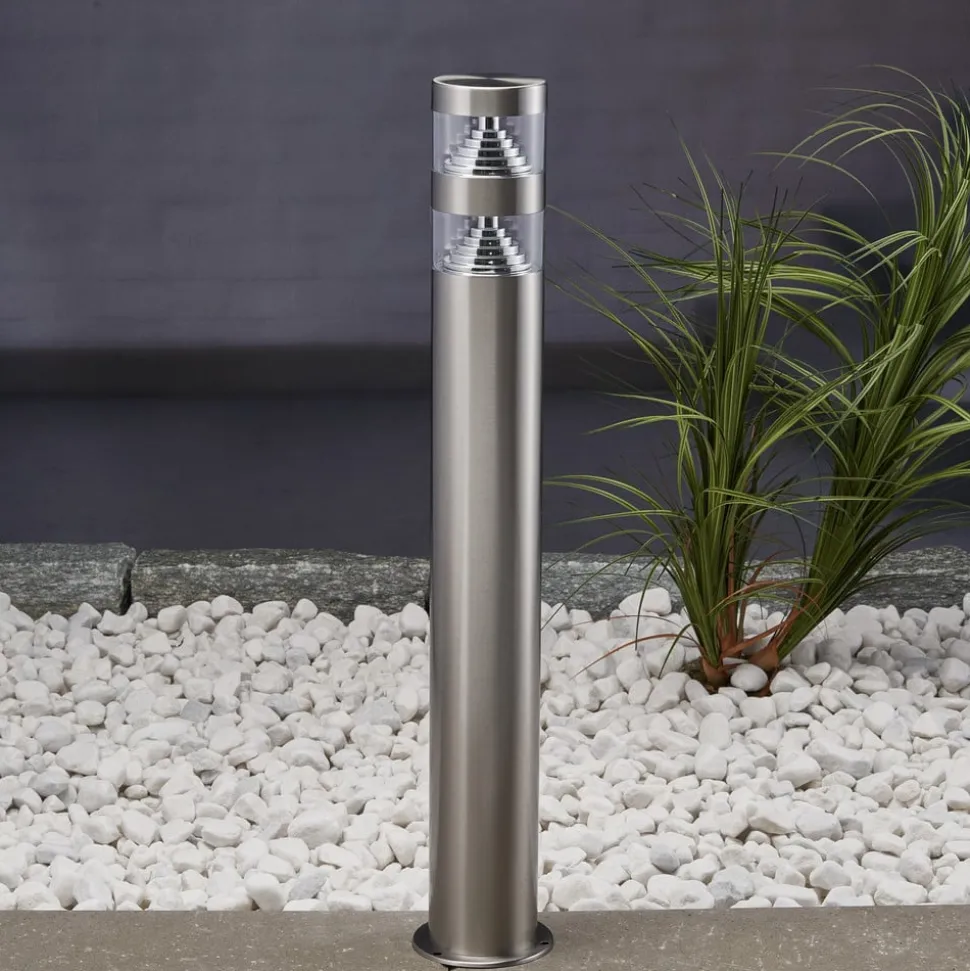 Lindby LED tuinpadverlichting Lanea, 60 cm, grijs, roestvrij staal, IP44