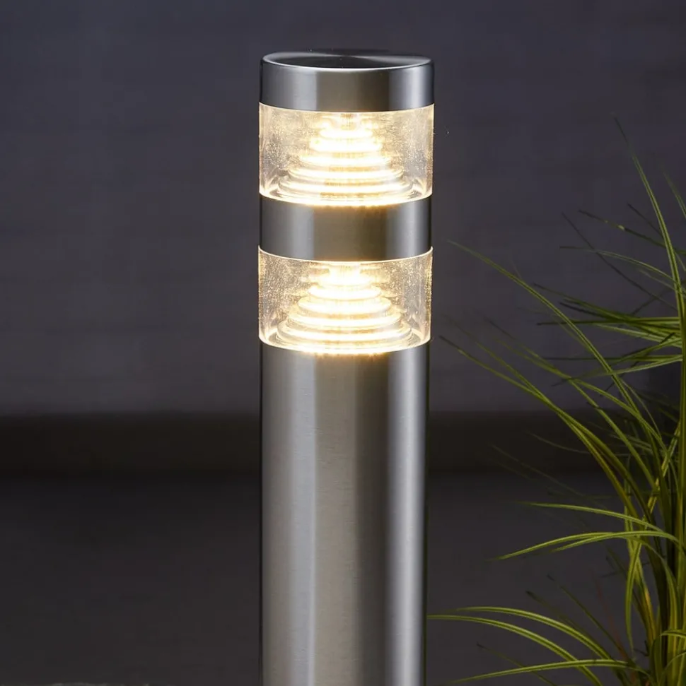 Lindby LED tuinpadverlichting Lanea, 60 cm, grijs, roestvrij staal, IP44