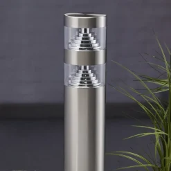 Lindby LED tuinpadverlichting Lanea, 60 cm, grijs, roestvrij staal, IP44