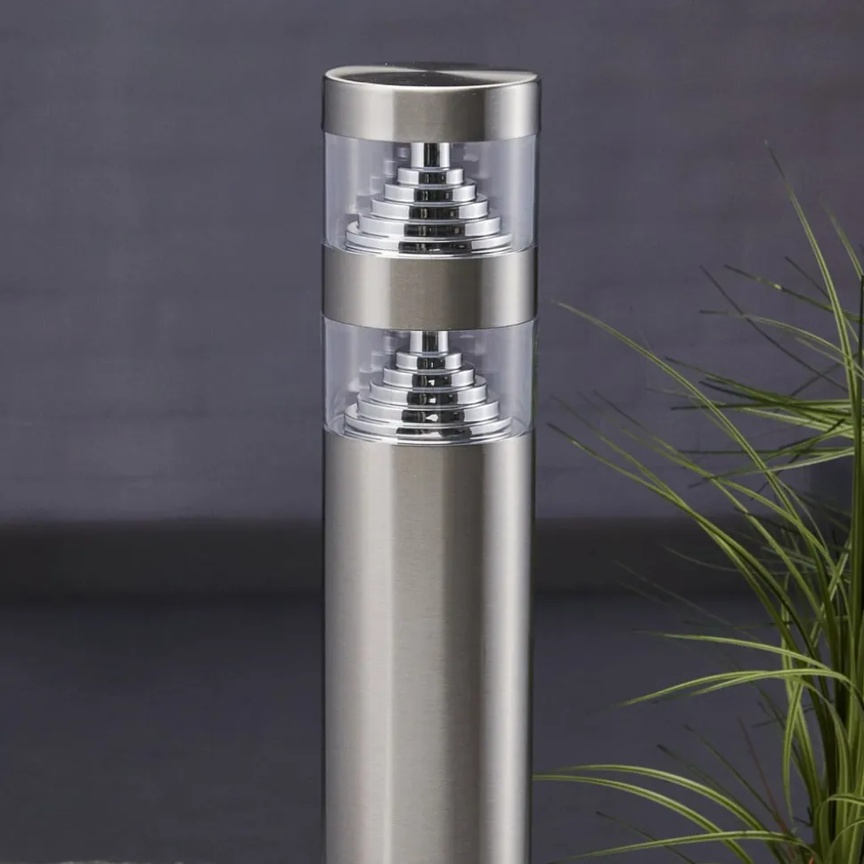 Lindby LED tuinpadverlichting Lanea, 60 cm, grijs, roestvrij staal, IP44