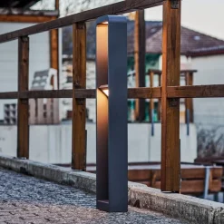 Lindby LED tuinpadverlichting Darko, 100cm, grijs, metaal, IP54