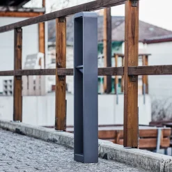 Lindby LED tuinpadverlichting Darko, 100cm, grijs, metaal, IP54