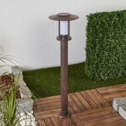 Lindby LED tuinpadverlichting Pavlos, 76 cm, roestkleurig, roestvrij staal