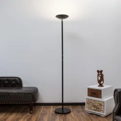 Lindby LED uplighter Malea, 180 cm, zwart, metaal