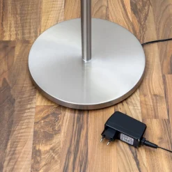 Lindby LED uplighter Malea, 180 cm, nikkel, metaal