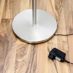 Lindby LED uplighter Malea, 180 cm, nikkel, leesarm