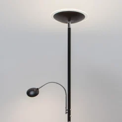 Lindby LED uplighter Malea, 180 cm, zwart, leesarm