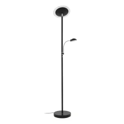 Lindby LED uplighter Malea, 180 cm, zwart, leesarm