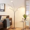 Lindby LED vloerlamp Anea, 179 cm, 5-lamps, nikkelkleurig