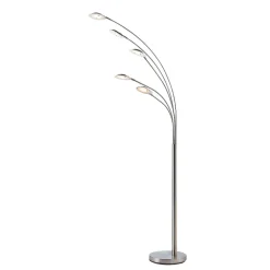 Lindby LED vloerlamp Anea, 179 cm, 5-lamps, nikkelkleurig