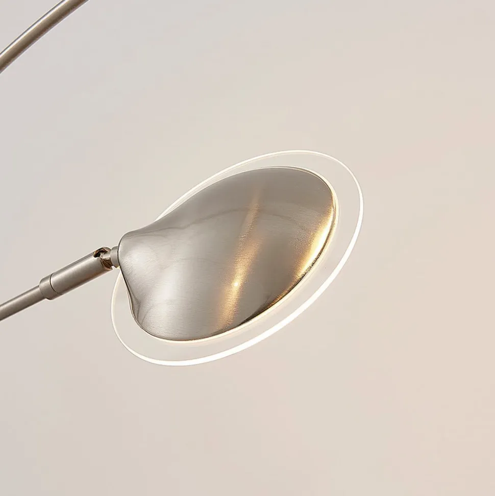 Lindby LED vloerlamp Anea, 179 cm, 5-lamps, nikkelkleurig