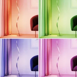 Lindby LED vloerlamp Criostal, RGBW, dimbaar, afstandsbediening