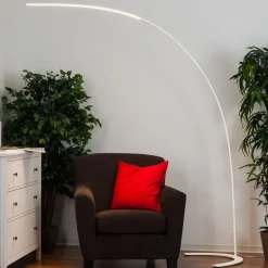 Lindby LED vloerlamp Danua, wit, metaal, hoogte 200cm