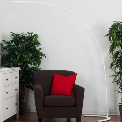 Lindby LED vloerlamp Danua, wit, metaal, hoogte 200cm