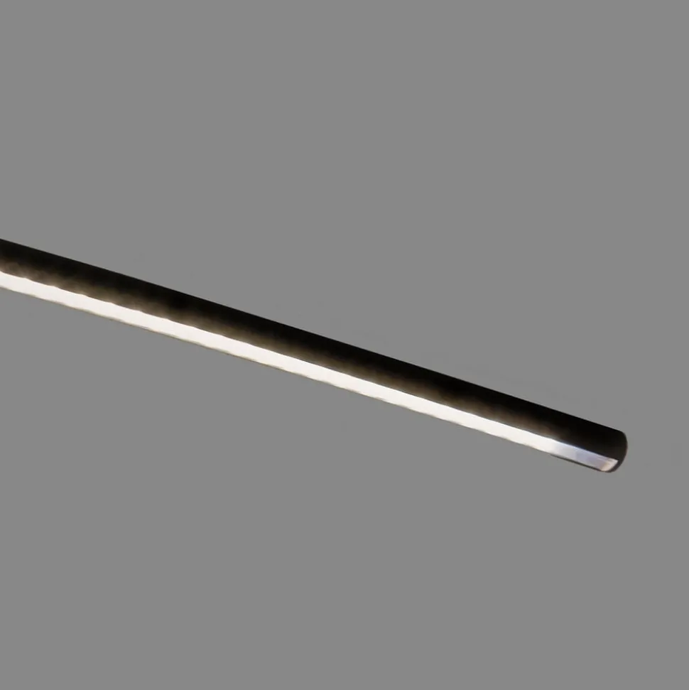 Lindby LED vloerlamp Danua, zwart, metaal, hoogte 200 cm