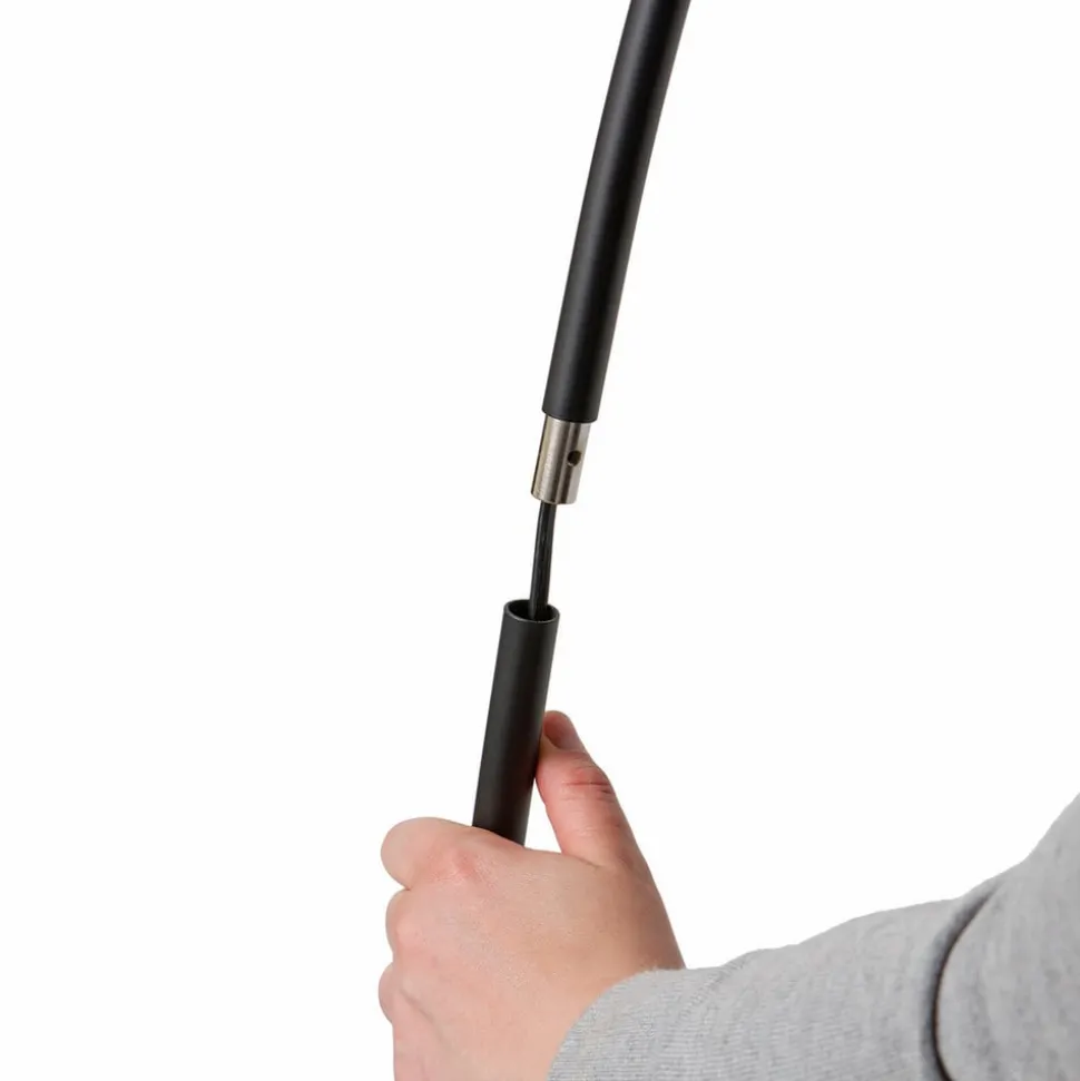 Lindby LED vloerlamp Danua, zwart, metaal, hoogte 200 cm