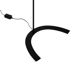 Lindby LED vloerlamp Danua, zwart, metaal, hoogte 200 cm