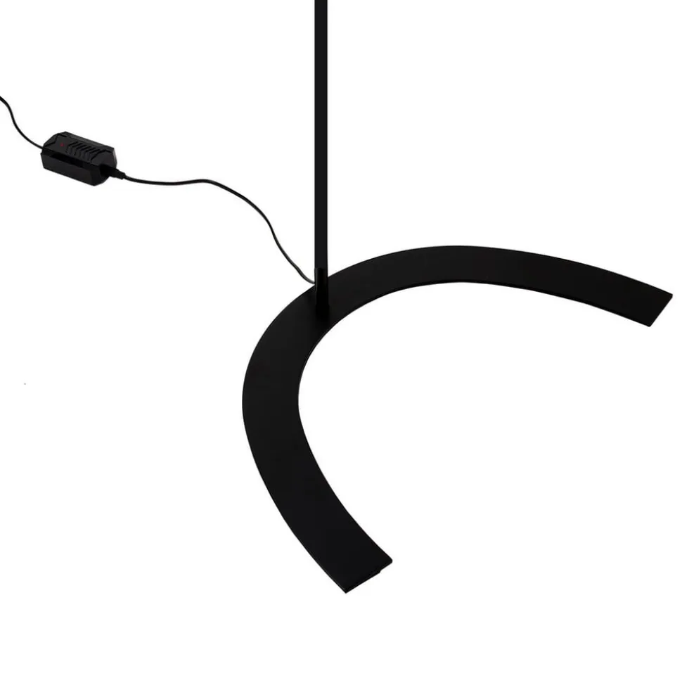 Lindby LED vloerlamp Danua, zwart, metaal, hoogte 200 cm