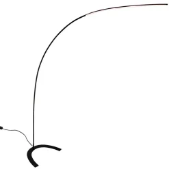 Lindby LED vloerlamp Danua, zwart, metaal, hoogte 200 cm