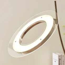 Lindby LED vloerlamp Darion, grijs, metaal, dimbaar, 180cm