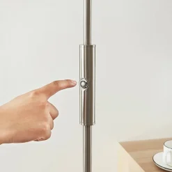 Lindby LED vloerlamp Darion, grijs, metaal, dimbaar, 180cm