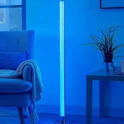 Lindby LED vloerlamp Hadis, RGB, afstandsbediening, wit, 120 cm