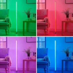 Lindby LED vloerlamp Hadis, RGB, afstandsbediening, wit, 120 cm