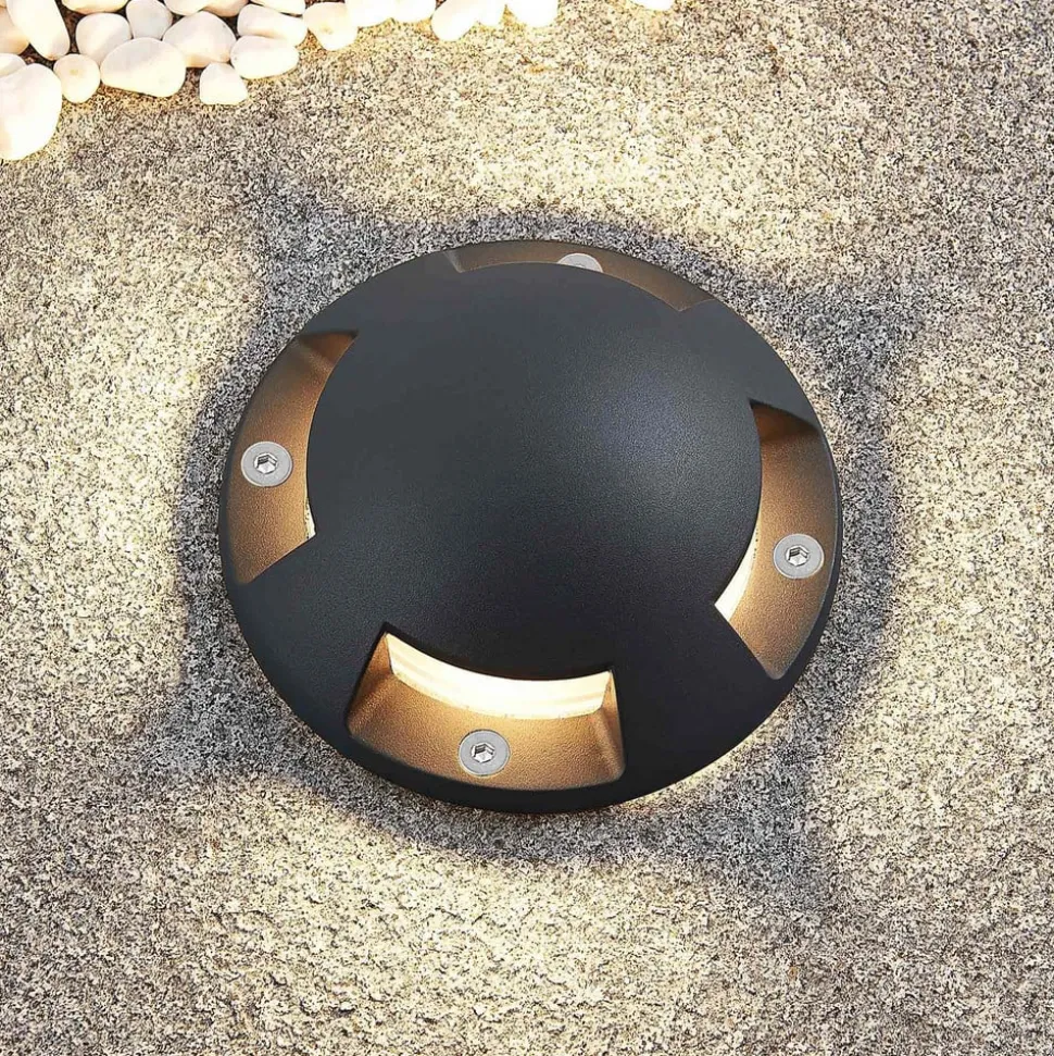 Lindby LED vloerlamp Huban, 15 cm, 4-lamps, antraciet