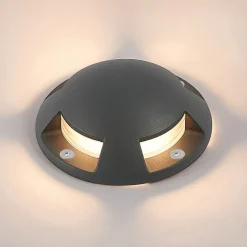 Lindby LED vloerlamp Huban, 15 cm, 4-lamps, antraciet