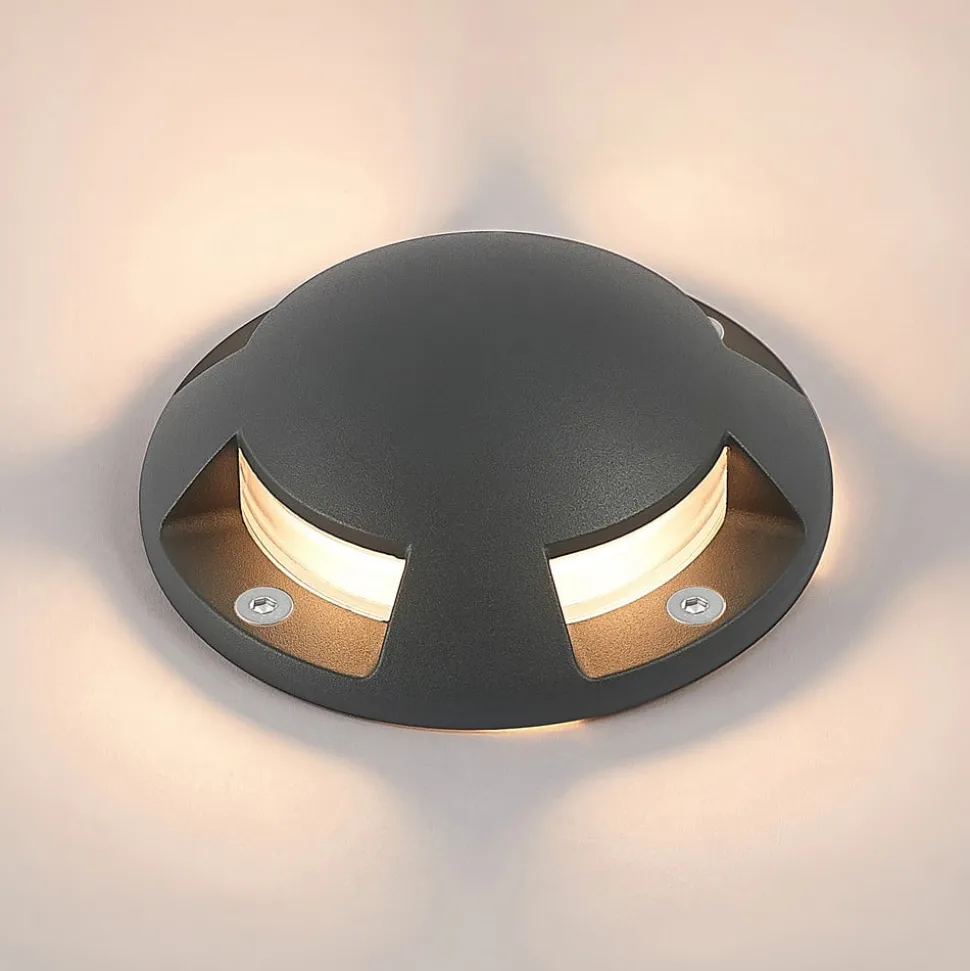 Lindby LED vloerlamp Huban, 15 cm, 4-lamps, antraciet