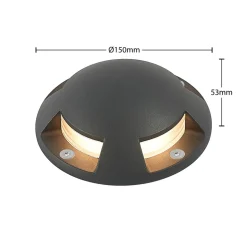 Lindby LED vloerlamp Huban, 15 cm, 4-lamps, antraciet
