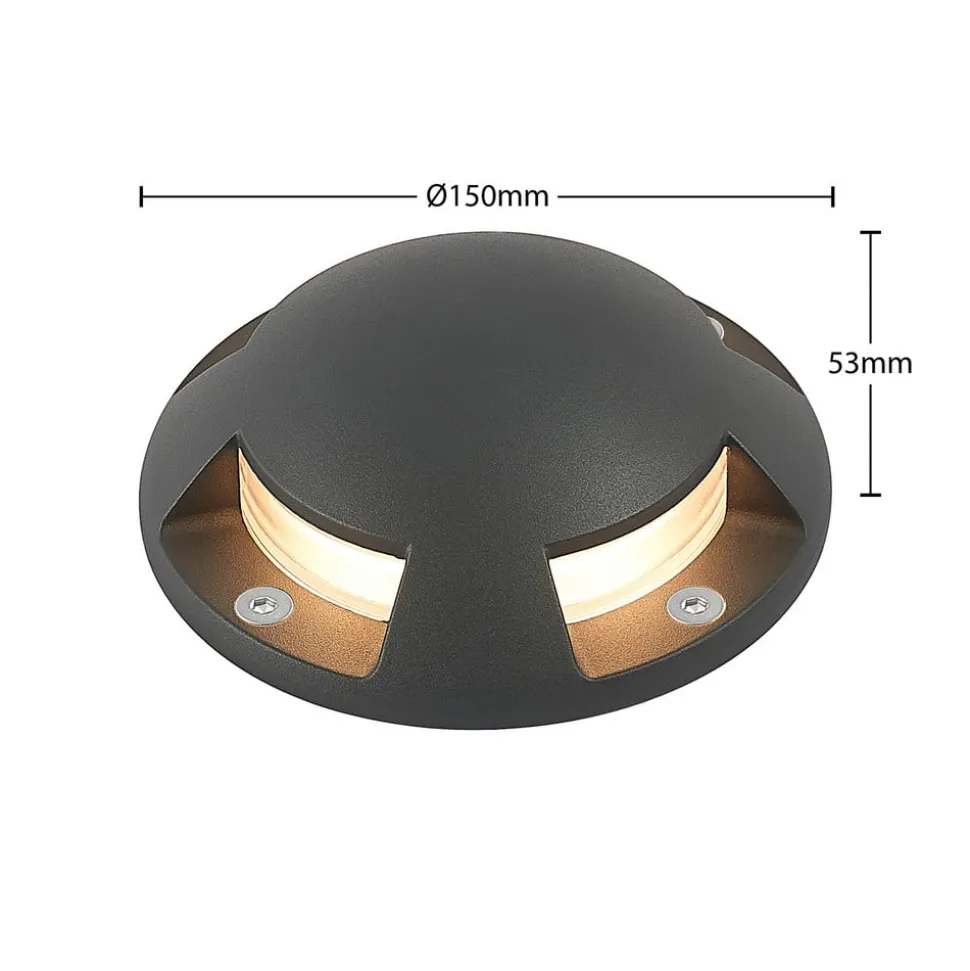 Lindby LED vloerlamp Huban, 15 cm, 4-lamps, antraciet