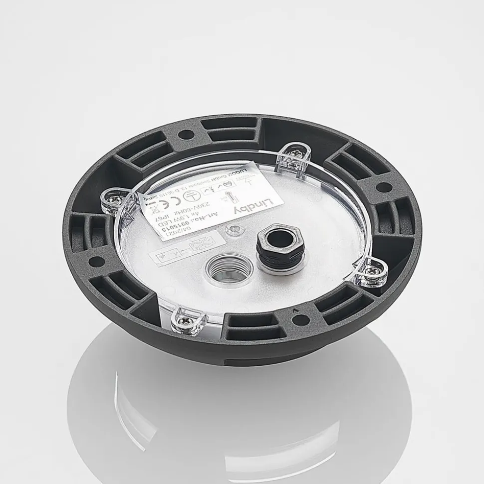 Lindby LED vloerlamp Huban, 15 cm, 4-lamps, antraciet