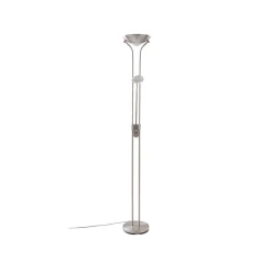 Lindby LED vloerlamp Josefin, nikkel, leeslampje, dimbaar