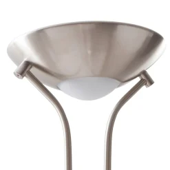 Lindby LED vloerlamp Josefin, nikkel, leeslampje, dimbaar