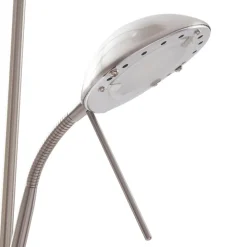 Lindby LED vloerlamp Josefin, nikkel, leeslampje, dimbaar