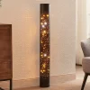 Lindby LED vloerlamp Lengla, zwart/goud, metaal, 104 cm