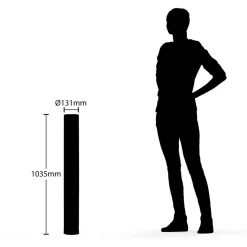 Lindby LED vloerlamp Lengla, zwart/goud, metaal, 104 cm