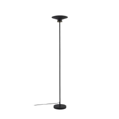 Lindby LED vloerlamp Norvind, zwart, metaal, 1-lamp