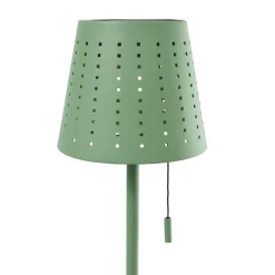 Lindby LED vloerlamp op zonne-energie Hilario, groen, ijzer, oplaadbare