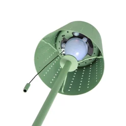 Lindby LED vloerlamp op zonne-energie Hilario, groen, ijzer, oplaadbare
