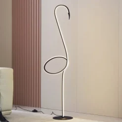 Lindby LED vloerlamp Pajaro, 130 cm, zwart, CCT, dimbaar