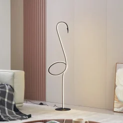 Lindby LED vloerlamp Pajaro, 130 cm, zwart, CCT, dimbaar