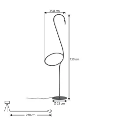 Lindby LED vloerlamp Pajaro, 130 cm, zwart, CCT, dimbaar