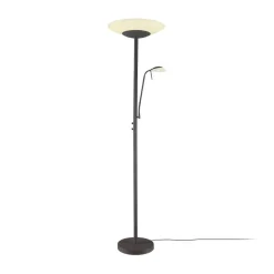 Lindby LED vloerlamp Ragna, leeslampje, zwart, dimbaar