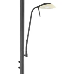 Lindby LED vloerlamp Ragna, leeslampje, zwart, dimbaar