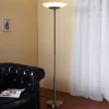 Lindby LED vloerlamp Ragna, nikkel, metaal, dimbaar