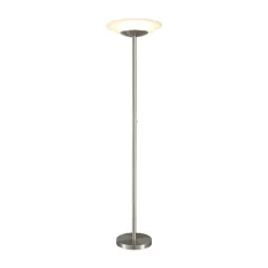 Lindby LED vloerlamp Ragna, nikkel, metaal, dimbaar