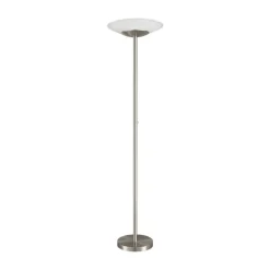 Lindby LED vloerlamp Ragna, nikkel, metaal, dimbaar
