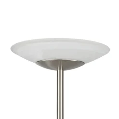 Lindby LED vloerlamp Ragna, nikkel, metaal, dimbaar